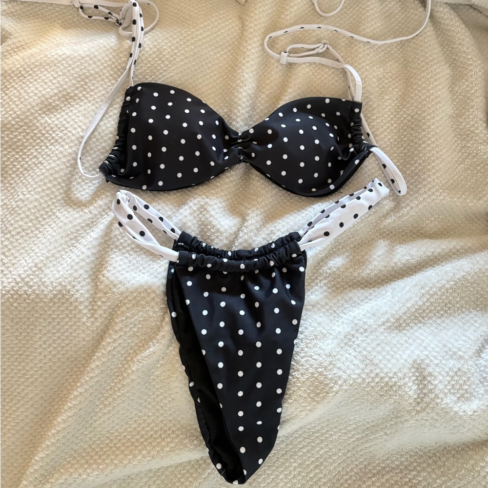 SHEIN Black and White Polka Dot Bikini